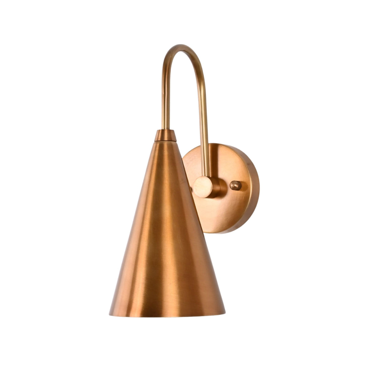 Cone wall sconce dimension view showing 12 inch height and 7.5 inch width for product size reference