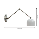 Copenhagen white brass articulating wall sconce with movable arm and warm downward glow for bedside or reading corner lighting