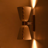 Customizable diabolo wall sconce for bathrooms, bedrooms, powder rooms, cafés, and boutique hotels