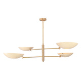 Designer bowl chandelier shown on white background with clean frame details and modern ceiling canopy