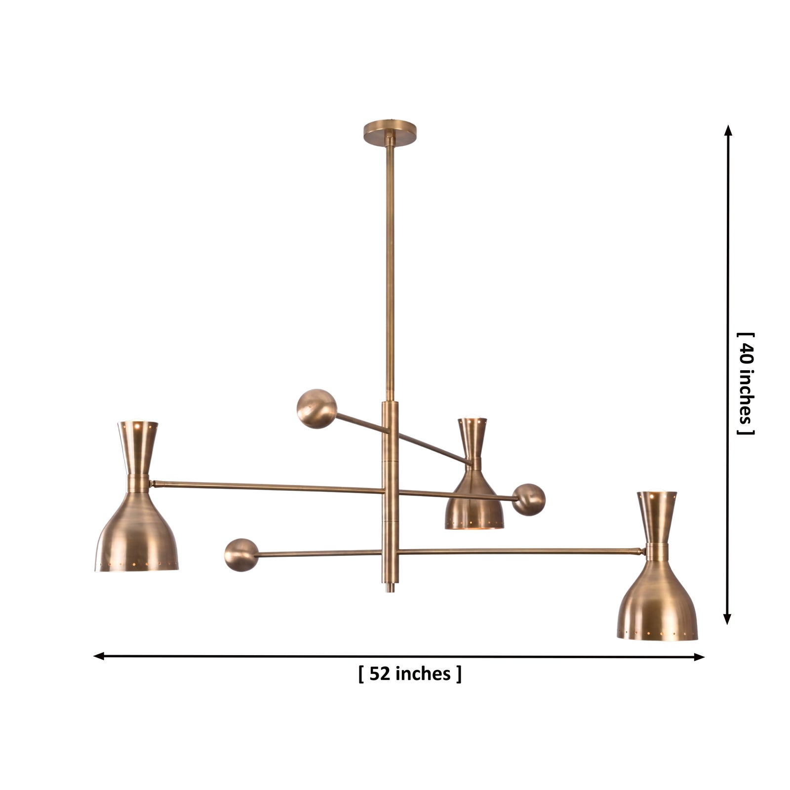 Size guide for Tokyo Pivot - Diabolo Ceiling Chandelier - 6 Lights - 33138