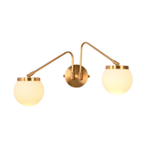 Double globe vanity wall sconce designed for mirror lighting, powder rooms, dressing areas, and bathroom walls
