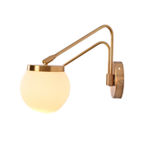 Double globe wall sconce dimension image showing wide horizontal layout and overall product size reference