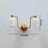 Florence dual alabaster shade brass wall sconce with brass patina arms and warm ambient glow