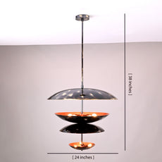 Chandelier size chart showing 24 inch diameter and 38 inch height