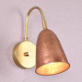 Handmade hammered copper and brass wall sconce light – modern industrial wall lamp for living room, bedroom, and hallway decor