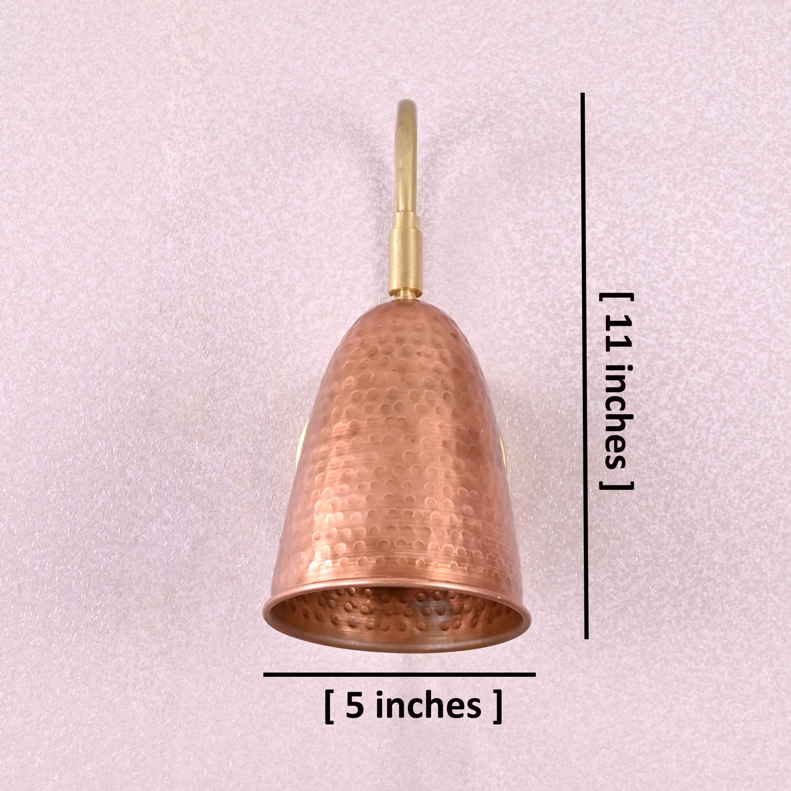 Size guide for Handmade Brass & Copper Wall Sconce – Industrial Hammered Shade Light Fixture by Brass Leaf Studio 32633