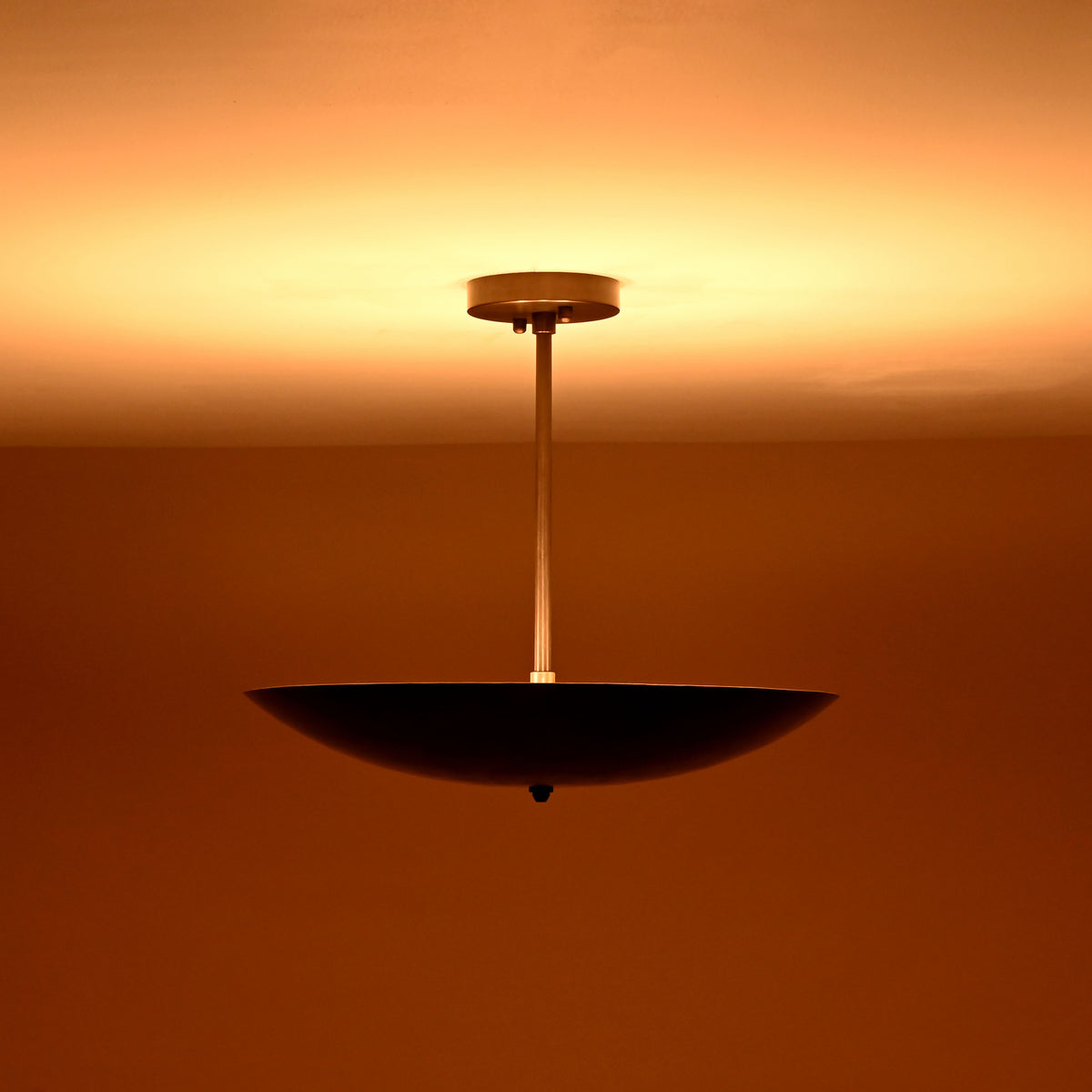 Handcrafted 5-light brass bowl ceiling light offering elegant ambient illumination