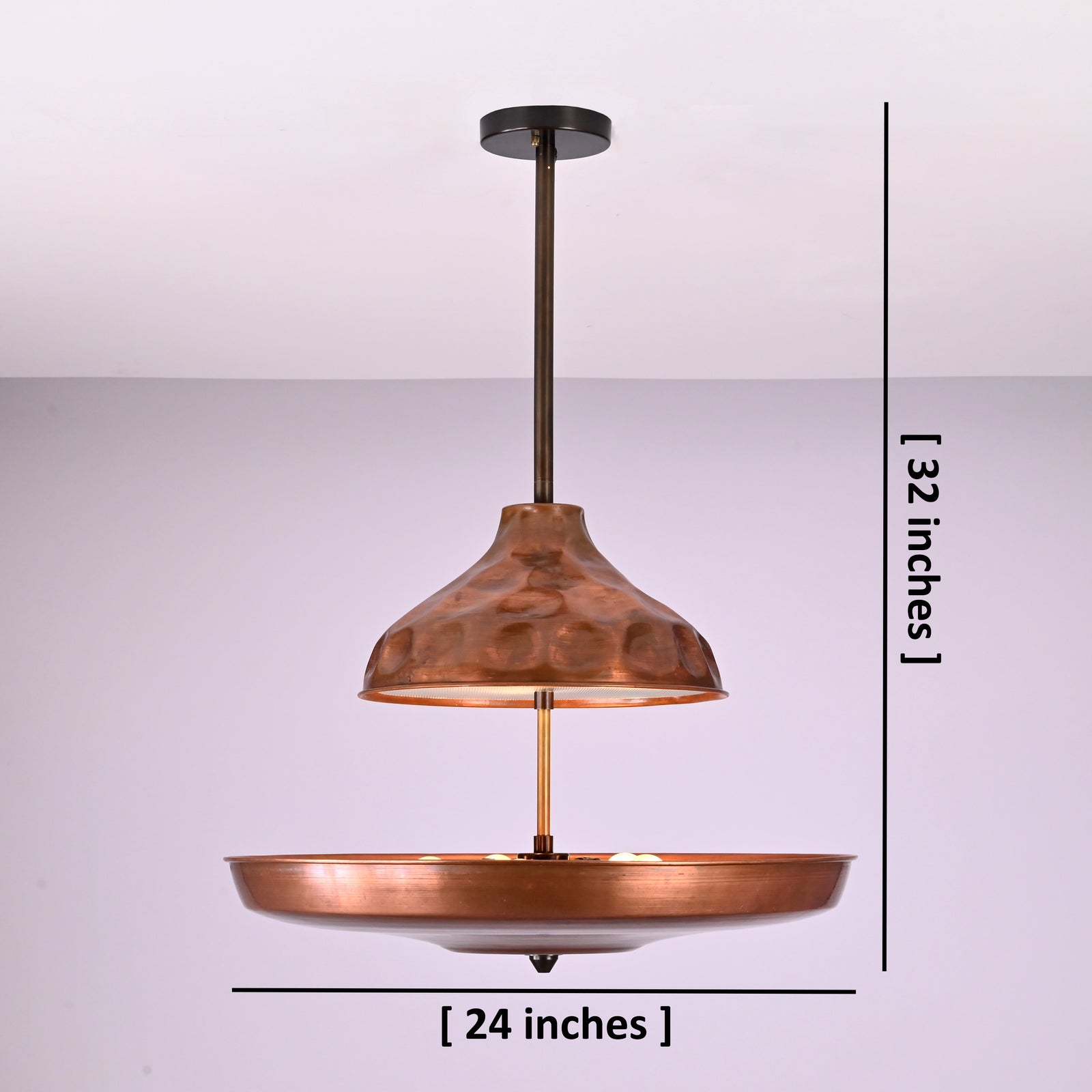 Size guide for Oslo Discus  -  Uplifting Mid-century Chandelier - 5 Lights - 33132