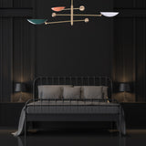 Modern Brass Chandelier | Custom 3-Light Ceiling Fixture | Mid-Century Minimalist Light |  Uplighting Pendant | Handmade to Order - 32300