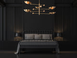 Five-Light Sculptural Brass Chandelier – Handcrafted Mid-Century Modern Luxury Ceiling Light | Custom Size & Finish - 32307