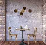 Mid-Century Modern 4-Light Wall Sconce | Customizable Brass Fixture with Flared Dish Shades for Home - 32569