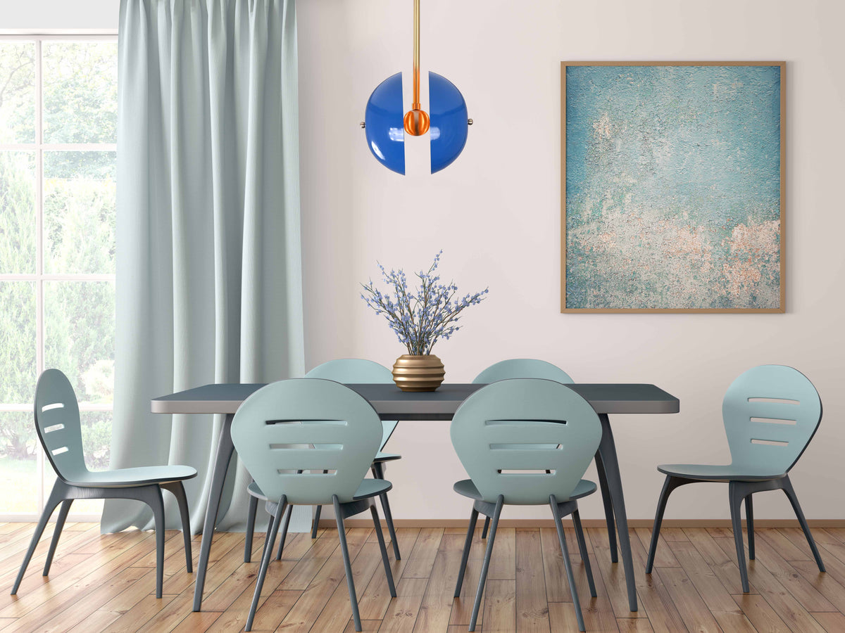 Handcrafted Modern Brass Orb Chandelier | Custom Finishes Mid-Century Contemporary Pendant Light - 32299