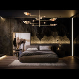 Five-Light Sculptural Brass Chandelier – Handcrafted Mid-Century Modern Luxury Ceiling Light | Custom Size & Finish - 32307