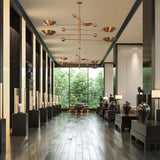 Five-Light Sculptural Brass Chandelier – Handcrafted Mid-Century Modern Luxury Ceiling Light | Custom Size & Finish - 32344