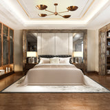 4-Light Uplight Brass Chandelier – Custom Mid-Century Modern Sculptural Ceiling Light |  & Handmade - 32337