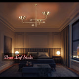 Modern Customizable Chandelier | Ceiling Light Fixture | Uplifting Illumination |  Components | Custom Finish Available - 32245