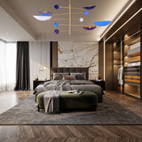 Five-Light Sculptural Brass Chandelier – Handcrafted Mid-Century Modern Luxury Ceiling Light | Custom Size & Finish - 32305