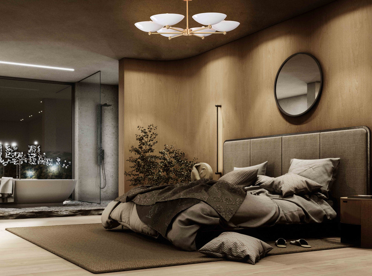 Zurich Discus  -  Uplifting Ceiling Chandelier - 6 Lights - 32308