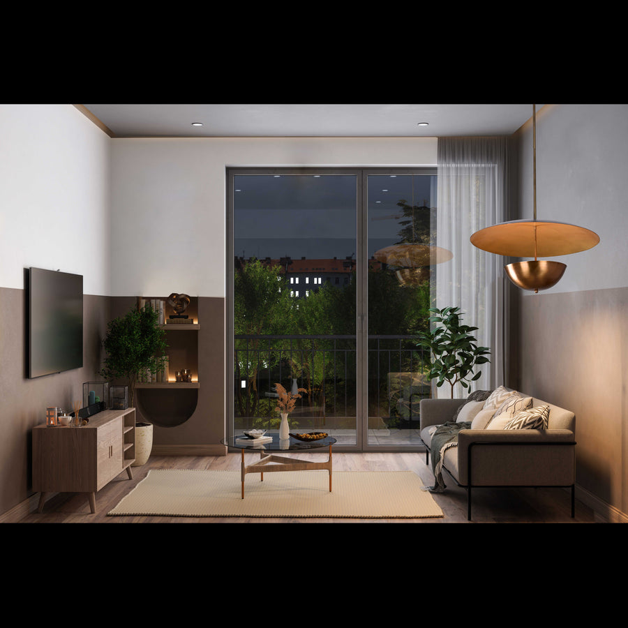Berlin Discus  -  Uplifting Mid-century Chandelier - 3 Lights - 32309