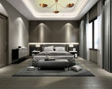 Mid-Century Modern Brass Chandelier | Customizable Flush-Mount Ceiling Light 3-Arm Adjustable Light Fixture - 32334