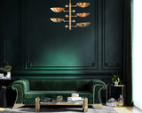 Modern Brass Chandelier | Mid-Century Uplight Ceiling Light Fixture - 32332