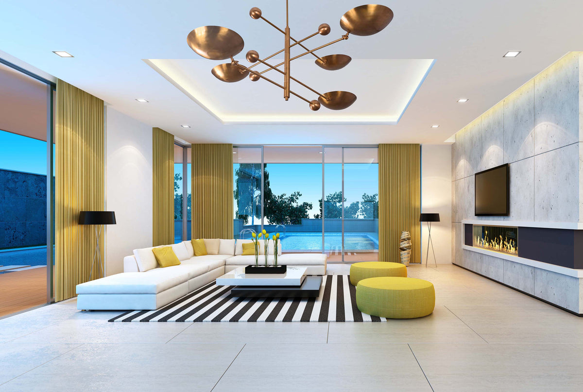 5-Light Uplight Brass Chandelier – Custom Handmade Mid-Century Modern Sculptural Ceiling Light |  - 32338