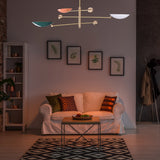 Modern Brass Chandelier | Custom 3-Light Ceiling Fixture | Mid-Century Minimalist Light |  Uplighting Pendant | Handmade to Order - 32300