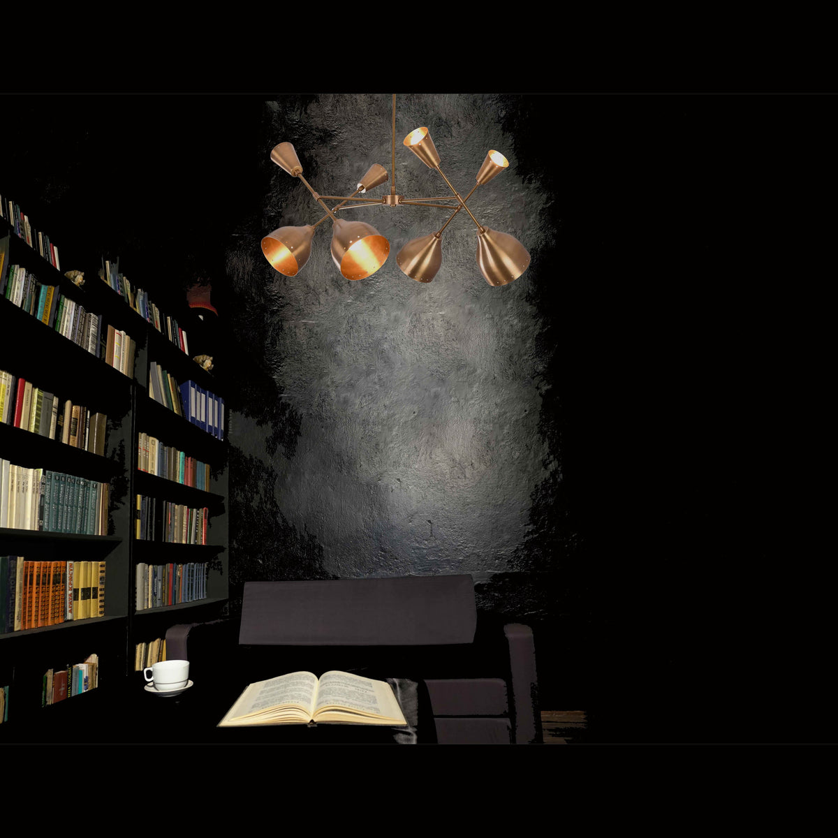 Diabolo Style 8-Light Brass Chandelier | Two-Way Light Mid-Century Modern | Custom Finish Available - 32293