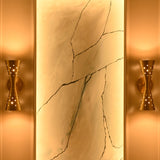 Ibiza brass wall sconce dimension view showing approximately 12 inch height and 7 inch width.

ibiza-up-down-brass-wall-light