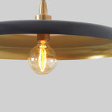 Matte black and brushed brass ceiling pendant lamp with minimalist industrial style
