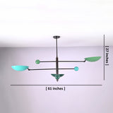 Dimensions of handmade Sputnik chandelier with disc shades – 61 inch wide and 27 inch tall