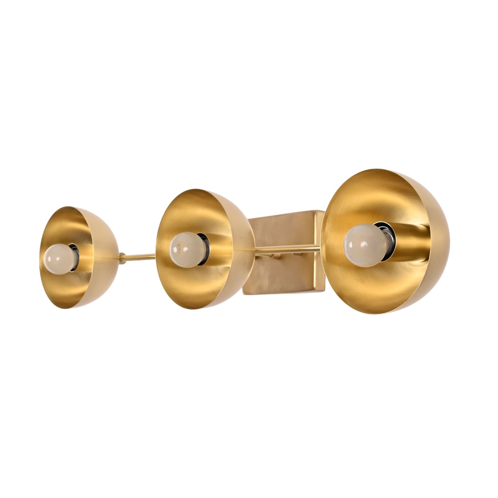 Size guide for Solid Brass 3-Light Vanity Wall Sconce – Mid Century Bathroom Mirror Fixture – Model 32933