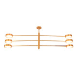 Linear disc chandelier dimension view showing 60 inch width and 22 inch overall height