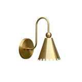 Angled View of Luna Scalloped Cone Wall Sconce 10 Inch Model 32703