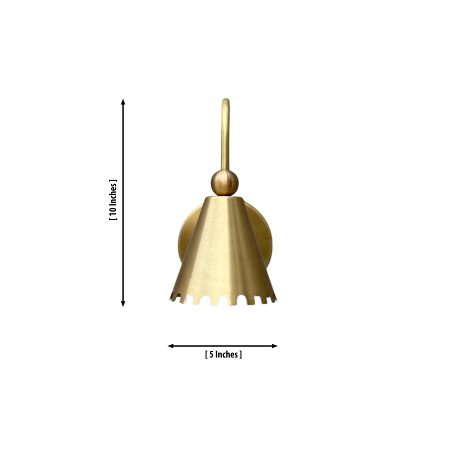 Luna Scalloped Cone Wall Sconce 10 Inch Installed in a Modern Living Room Model 32703