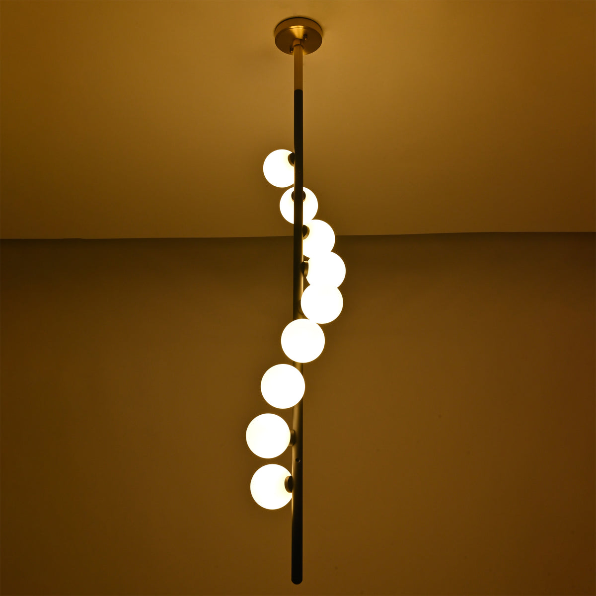 Luxury foyer globe chandelier designed for high ceilings, entryways, staircases, and double-height interior spaces