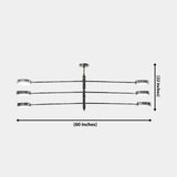 Madrid 6-light LED 3-arm pendant light with natural black brass finish and round flat disc light heads