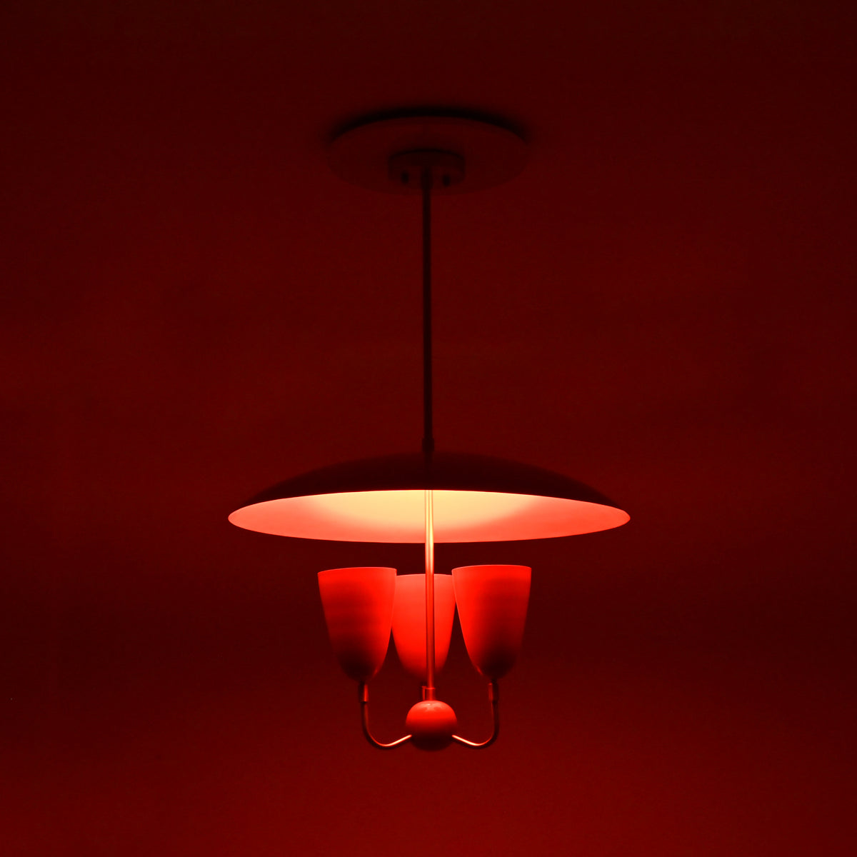 Madrid red enamel chandelier showing approximately 24 inch width and 35 inch overall height