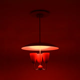 Madrid red enamel chandelier showing approximately 24 inch width and 35 inch overall height