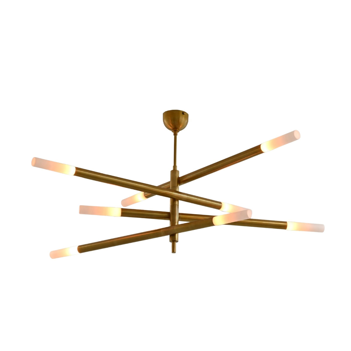 Marbella solid brass chandelier with customizable drop length for standard or high ceiling installations