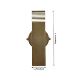 Marbella rectangular brass tube wall sconce with vertical solid brass body, brass patina finish, and warm up-down wall glow