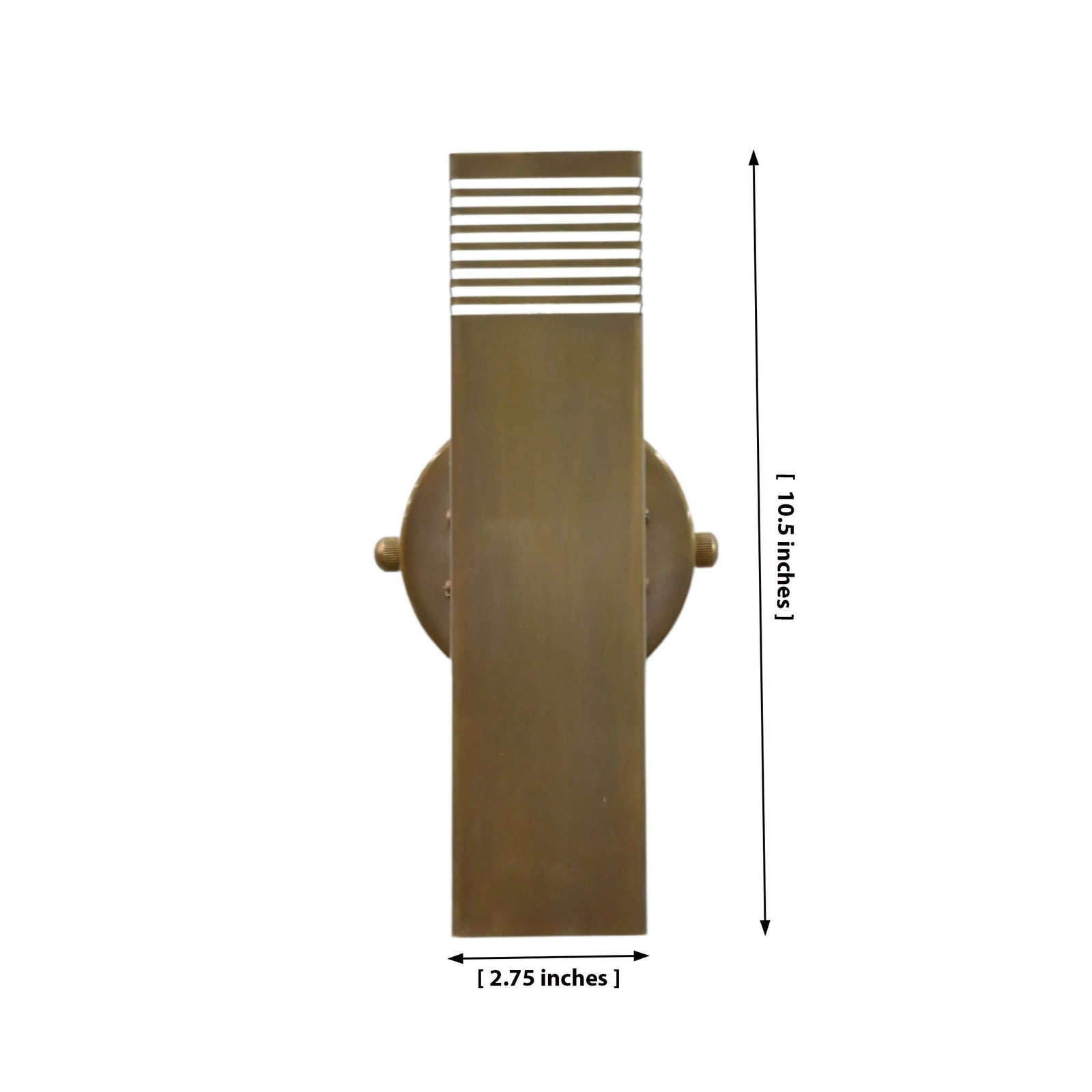 Size guide for Marbella Rectangular Solid Brass Tube Wall Sconce – Brass Patina Up Down Light 72231