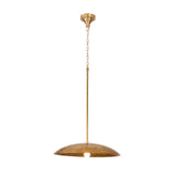 Mid century brass dome pendant light with simple round shade and chain suspension for refined interior spaces