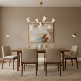 Milan Double Cone Chandelier 8 Light white and brass side view – Model 62032