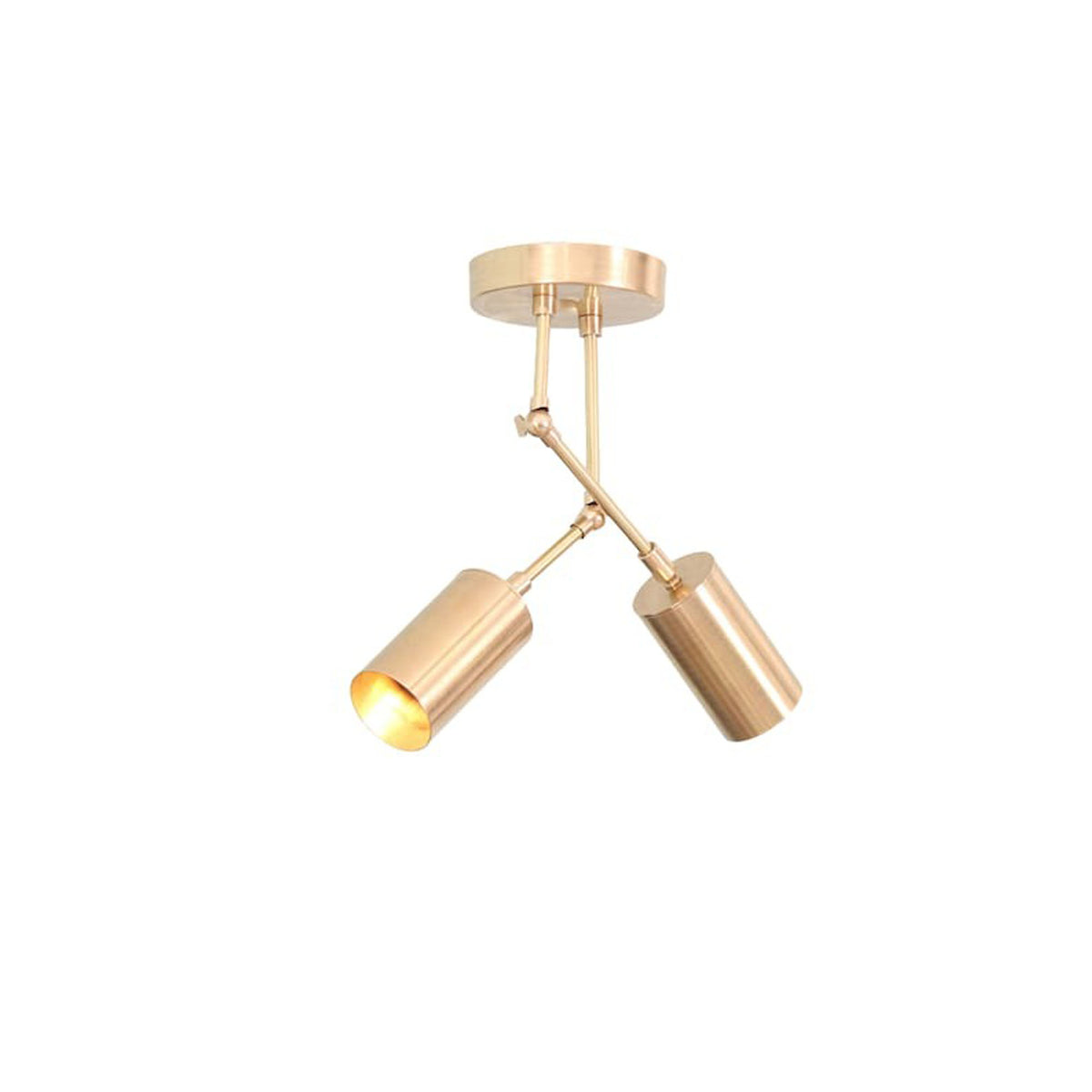 Milan adjustable double cylinder ceiling light with illuminated cylindrical shade, Model 62008