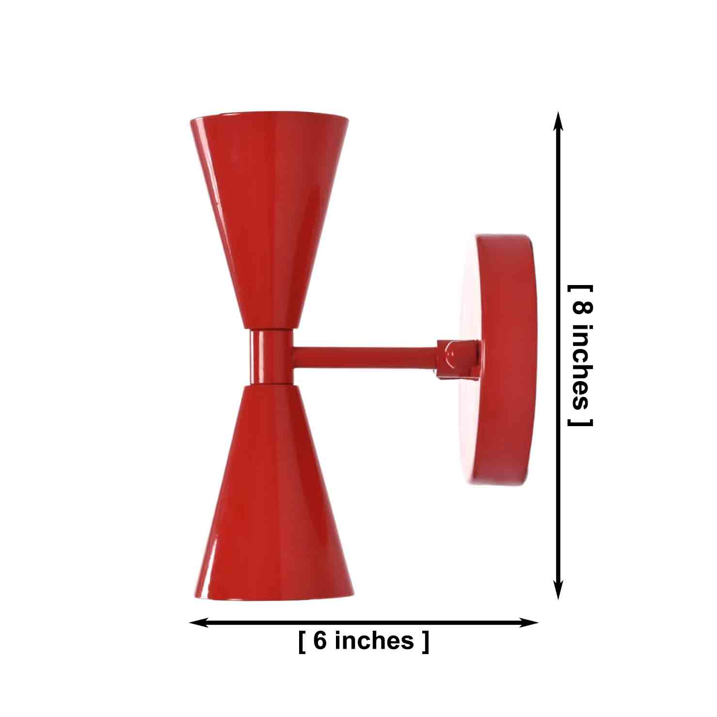 Size guide for Milan Modern Double Cone Wall Sconce – 2 Lights – 8 Inch – Model 32983