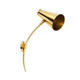 Milan perforated metal cone wall sconce angled view with polished gold finish – Model 32804