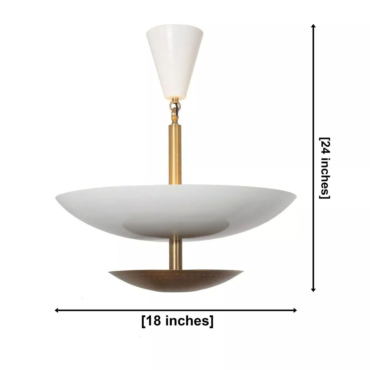 Milan 5 light chandelier dimensions showing 18 inch width and 24 inch overall height