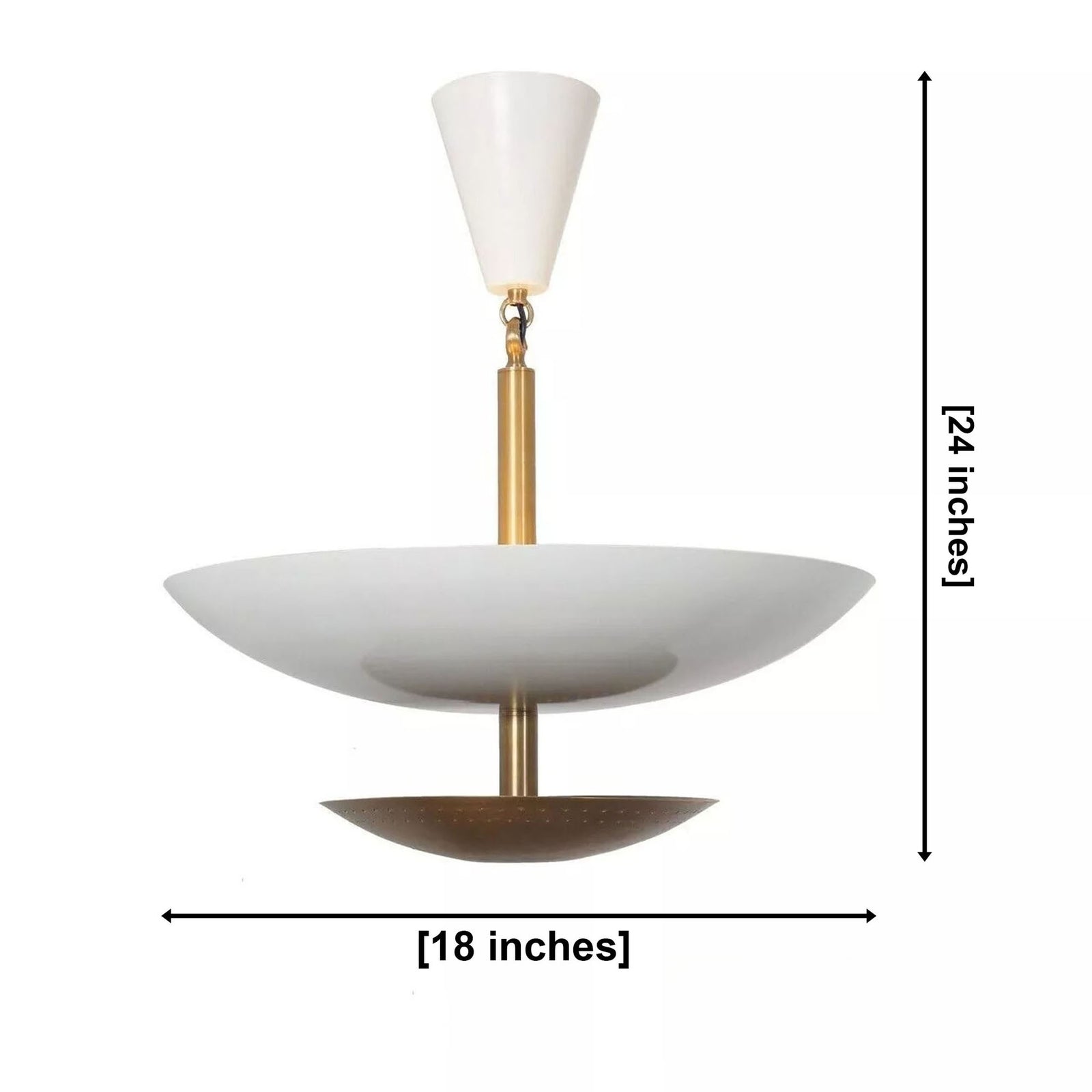 Size guide for Milan Perforated Disc Chandelier – 5 Light – 18 Inch – Model 62037